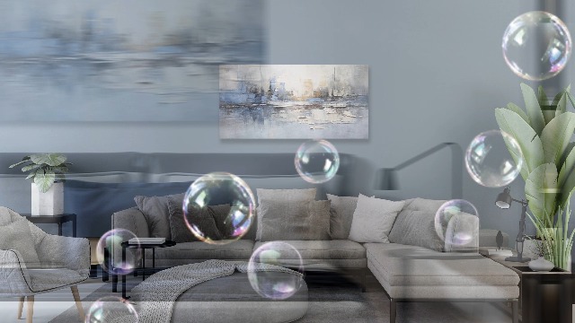 VHMING Abstrakte Leinwand-Wandkunst – 73,7x147,3 Cm, Meereslandschaft-Druck, UV-beständig, Vorgespannt