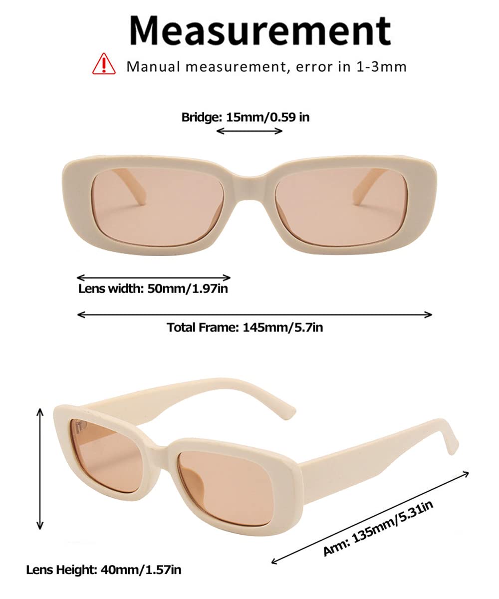 BOJOD Rectangle Sunglasses for Women Retro Fashion Sunglasses UV 400 Protection Square Frame Eyewear