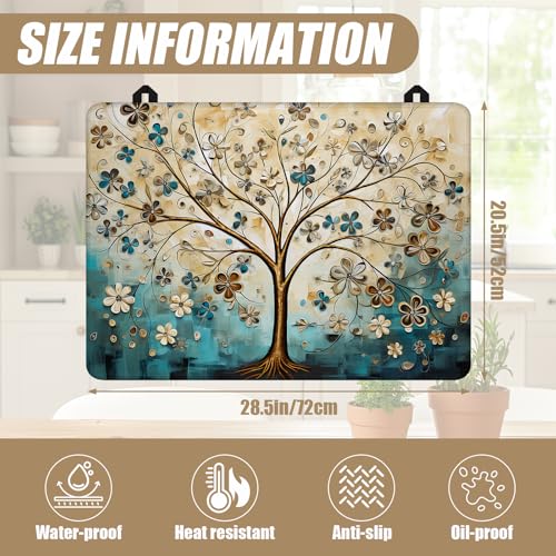 Image of Vintage Tree of Life Stove Top Covers for Electric Stove, Electric Gas Stove Pad Heat Resistant Range Cooktop Protector for Home Decor Kitchen 28 inchx20 inch