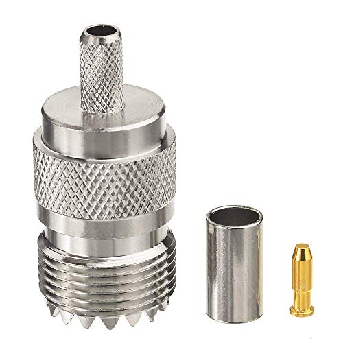 Conector UHF SO239 Crimp 5 unidades para cable coaxial miniatura 4
