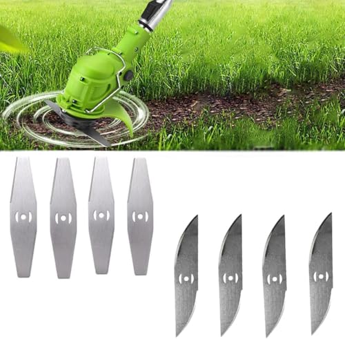 ZJS Lame en métal pour débroussailleuse sans Fil, 8 Lames en Acier Inoxydable, pour tondeuses et Outils électriques de Plein air, Rouge