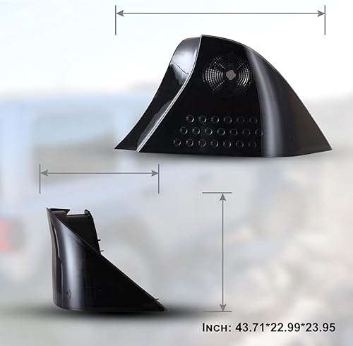 Miniatura 7 de ROXX Conjunto de luces traseras LED para Honda Civic 2001-2003 Coupe de 2 puertas, negro + humo, señales de giroluces de freno LED y DRL, IP67