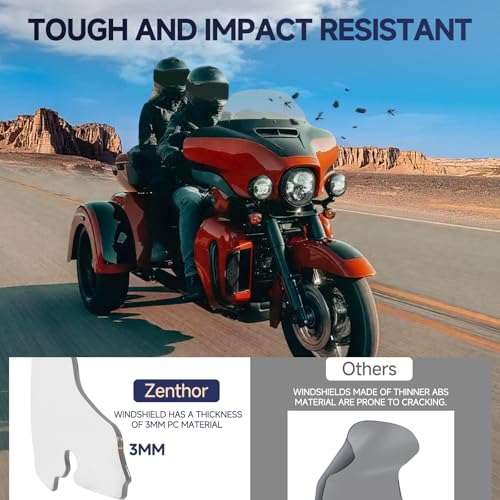 Image of Clear 9 inch Motorcycle Windshield Windscreen Compatible for 2014-2023 Harley Davidson Touring Street Glide /Electra Glide /Ultra Limited /Tri Glide FLHT FLHX FLHXS FLHTK