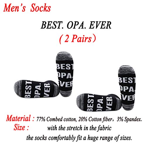 JXGZSO 2 Pairs Opa Gift Grandpa Socks Papa Gift Best Opa Ever Father's Day Gift2