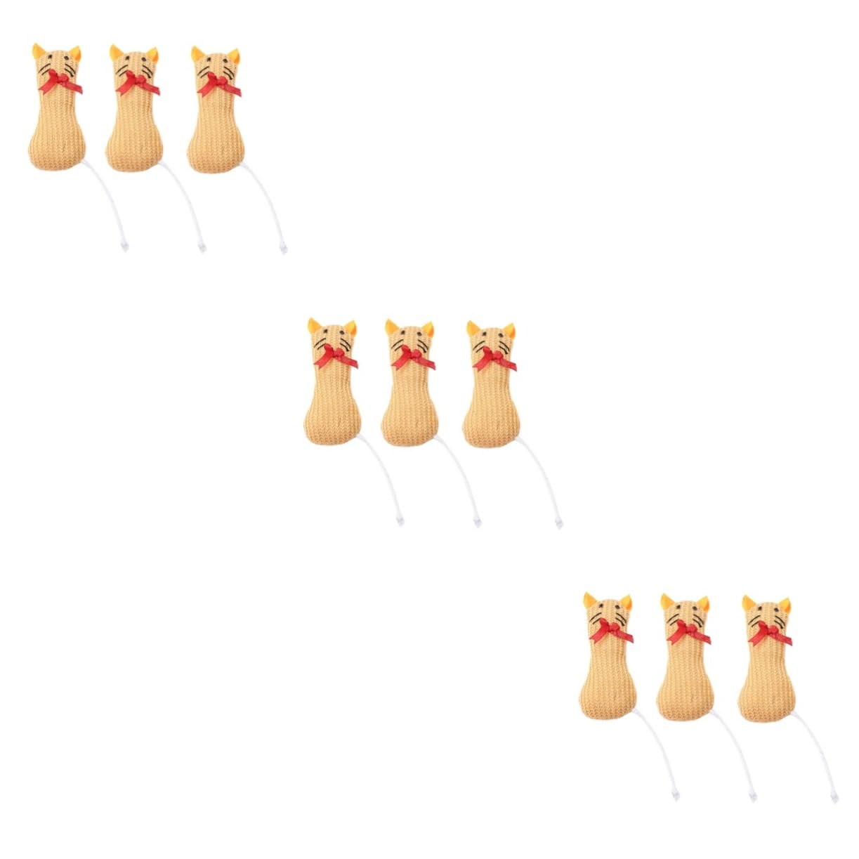 Toyvian 9piezas Juguete De Peluche para Gatos Resistentes Mordeduras Set Ratón De Simulación Juguetes Educativos para Mascotas Casa y Tienda