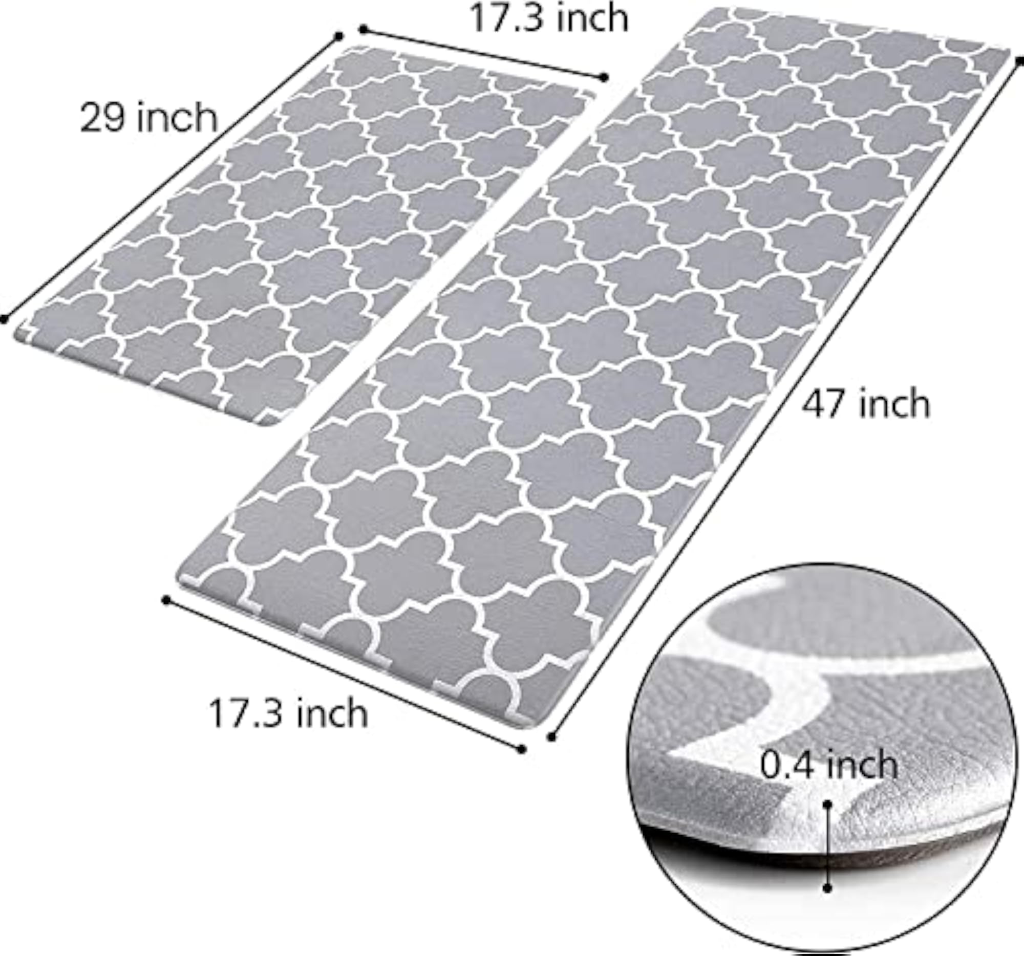 Kitchen Mat and Rugs Set, Anti-Fatigue Cushioned Mat