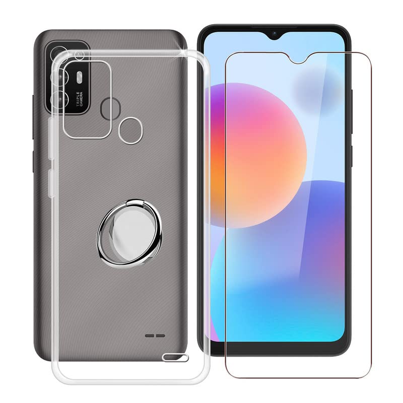 Cover + Vetro Temperato per ZTE Blade A52 (6,52), WXPPJ Silicone Protettivo Custodia Nero Morbido TPU Case e 9H Glass Alta qualità Film Protettivo per ZTE Blade A52 - Amore