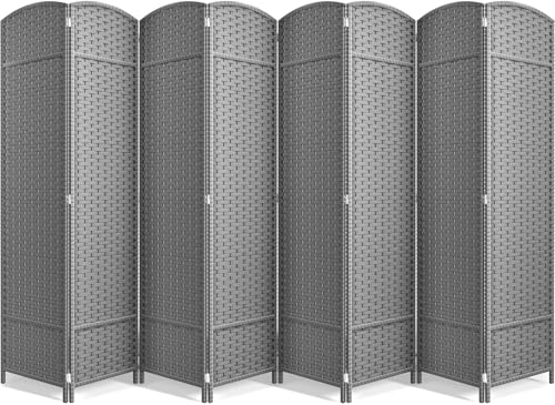 Sorbus 8 Panel Room Divider 6 ft. Tall - Privacy Screen, Extra Wide Double Hinged Panels, Mesh Hand-Woven Design, Partition Room Dividers and Folding Privacy Screens, Wall Divider for Room Separation