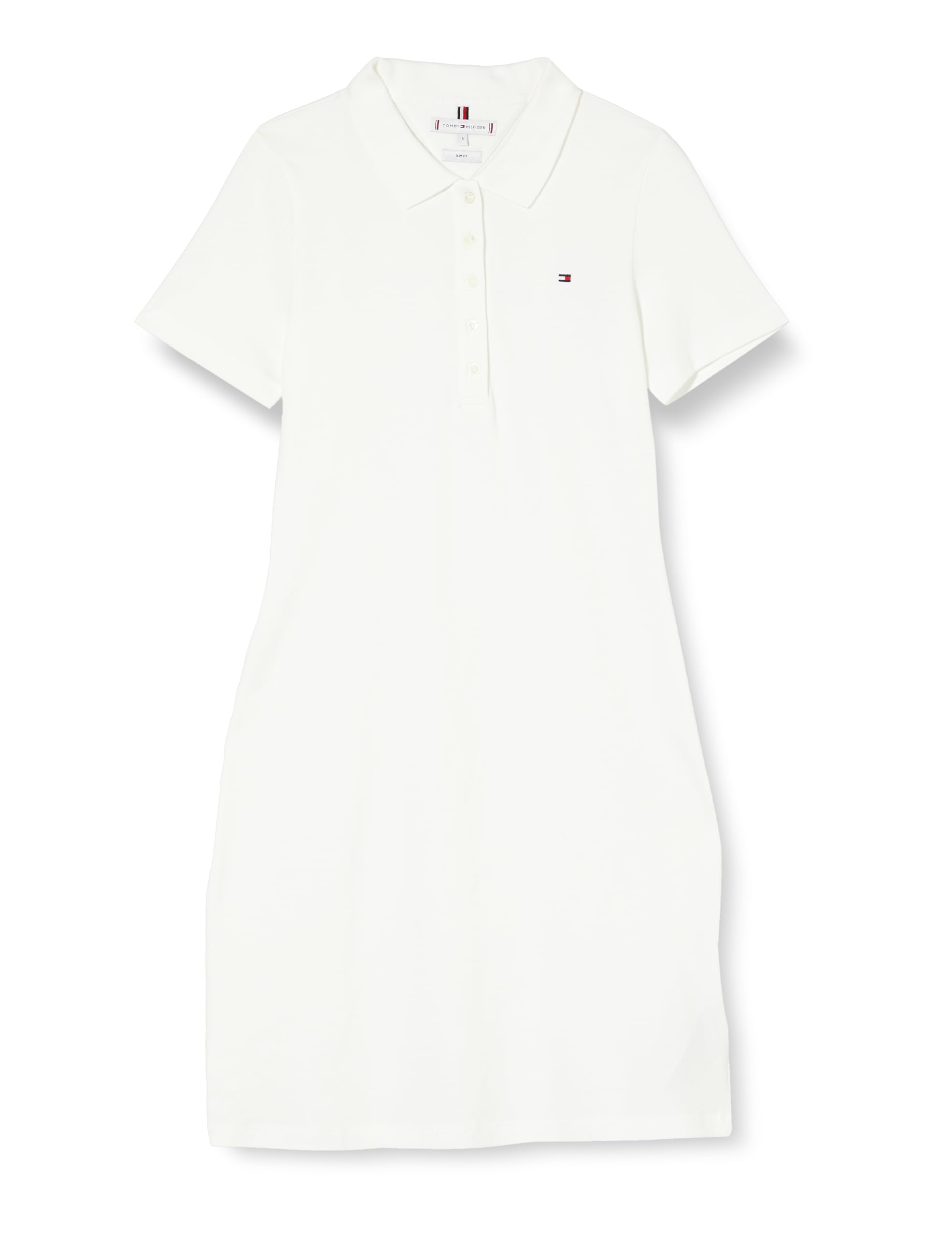 Tommy Hilfiger Women's 1985 Slim Pique Polo Dress SS Ecru M