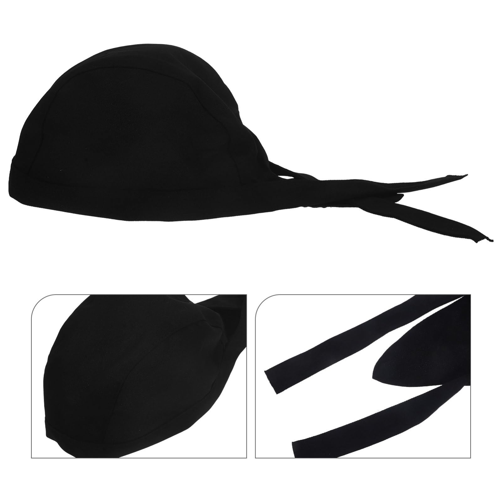 ORFOFE 6 Gorros de Chef Resistentes y Ajustados al Cuero Cabelludo Unisex Negro de Tela de Algodón Ideales para Cocina, Barbacoa y Restaurante para Cocina Barbacoa Restaurante