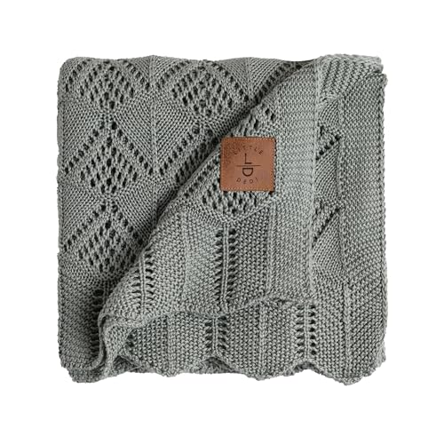 Image of Hypoallergenic Baby Blanket - 30x40 Inches, Green, Oeko-TEX Certified, Thermal-Regulating, Silky Soft Knit in Sage for Girls & Boys - Swaddle, Toddler, or Receiving Blanket