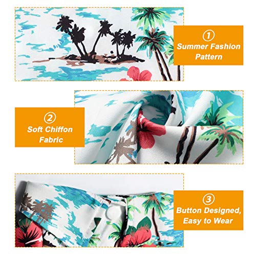 Weewooday WEEWOODAY-CUTE-PB21 4 Pieces Pet Summer T-Shirts Hawaii Style Floral Dog Shirt Hawaiian Printed Pet T-Shirts Breathable Cool Clothes Beach Seaside Puppy Shirt Sweatshirt thumb #2