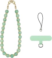 Vista 1 de Correa de muñeca de teléfono con cuentas de mármol, cordón para teléfono móvil con pestaña de sujeción, pulsera manos libres