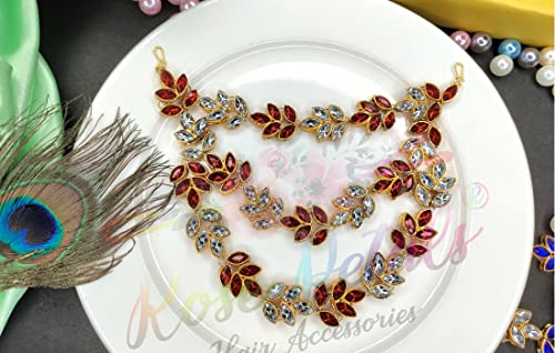 Image of Rose Petals Golden Wedding Hair Accessories /Hair Pins /Juda Pins /Chain for Women and Girls