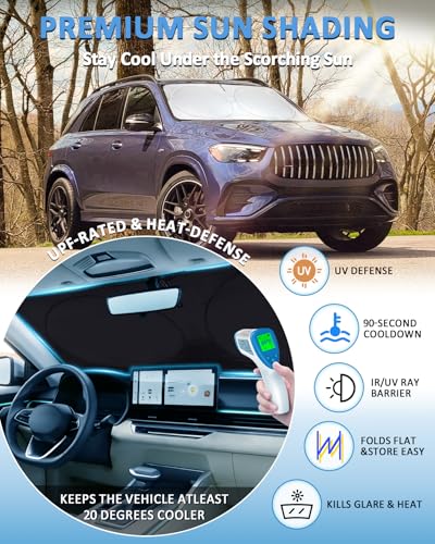 Image of Windshield Sunshade for 2012-2025 2026 Mercedes Benz GLE 350 450 Sun Shade