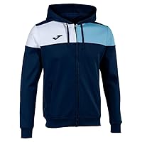 Joma Giacca con cappuccio uomo Crew V blu navy celeste bianco