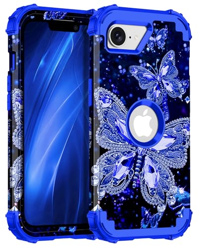 Miqala 17e�P�[�X�A�ÈłŌ��� 3�w ���ϋv �ϏՌ��ی� �n�[�h�v���X�`�b�N�o���p�[+�\�t�g�V���R���P�[�X Apple iPhone�p�A�f�B�[�v�u���[�X�J�C