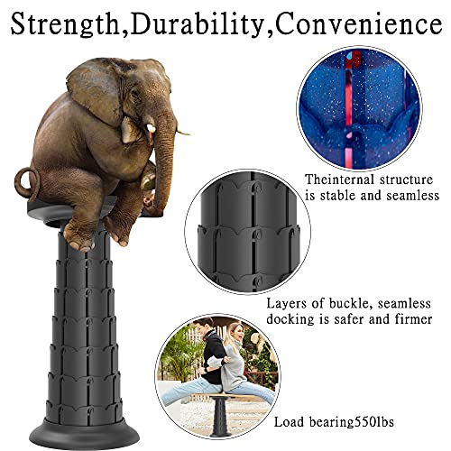 Image of ALEVMOOM Upgraded 20.4 inch Portable Collapsible Folding Stool with Cushion Retractable Telescoping Stool for Adults Sturdy Capacity 550lbs Camping Chair for Outdoor Hiking Garden BBQ with Bag