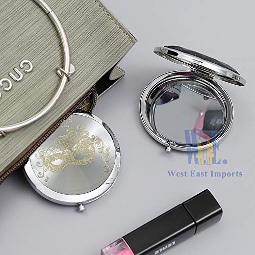 Set 12 Espejos Compactos Redondos para Maquillaje Blanco miniatura 3