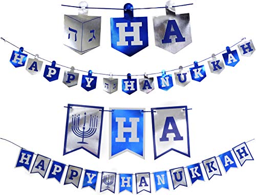 Happy-Hanukkah-Banner-Chanukah-Decorations-2-5-Feet-In-Length Happy Hanukkah Banner Chanukah Decorations 2 5 Feet In Length