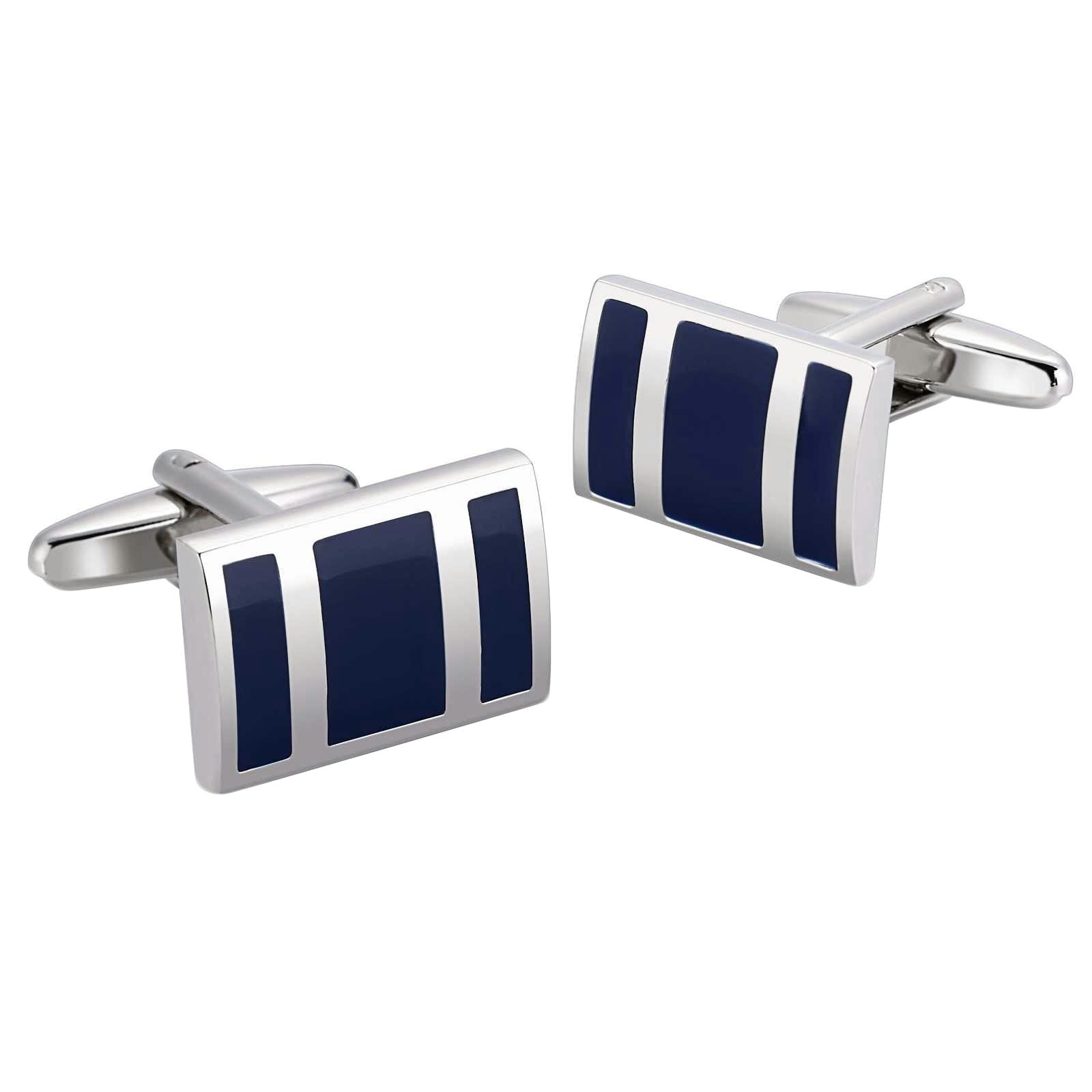 Homxi Gemelos Camisa Hombre Boda Personalizados,Gemelos de Acero Inoxidable Rectángulo Gemelos de Hombre Púrpura Plata/Plata Azul Camisa Traje Gemelos