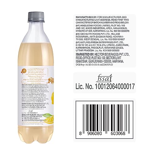Image of Paper Boat Zero Ginger Lemon Sparkling (Soda) Water - Pack of 8, 600 ml Each | Zero Sugar, Zero Calories | Sugar Free| Flavoured Carbonated Water | No Aspartame