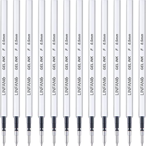 Black Gel Pens Refills, 12 Pack Retractable Gel Ink Pen Refills Bulk,...
