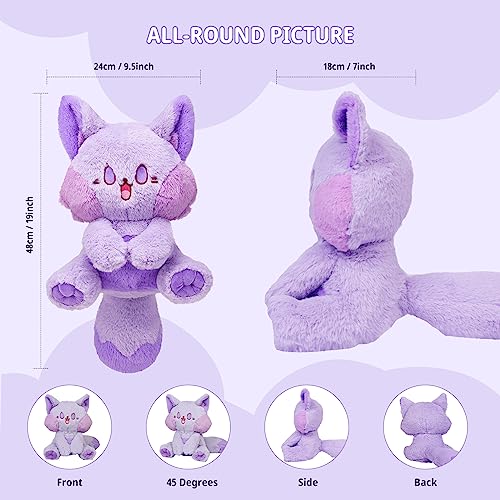 Qcotng Fox Stuffed Animal Cute Plush Toy With Big Tails Soft Stuffed Animals For Boys And Girls Birthday Gift For Kids(19 Inch Purple) #TOP1
