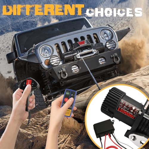 Winch eléctrico 12000 lb motor 12V control remoto miniatura 4