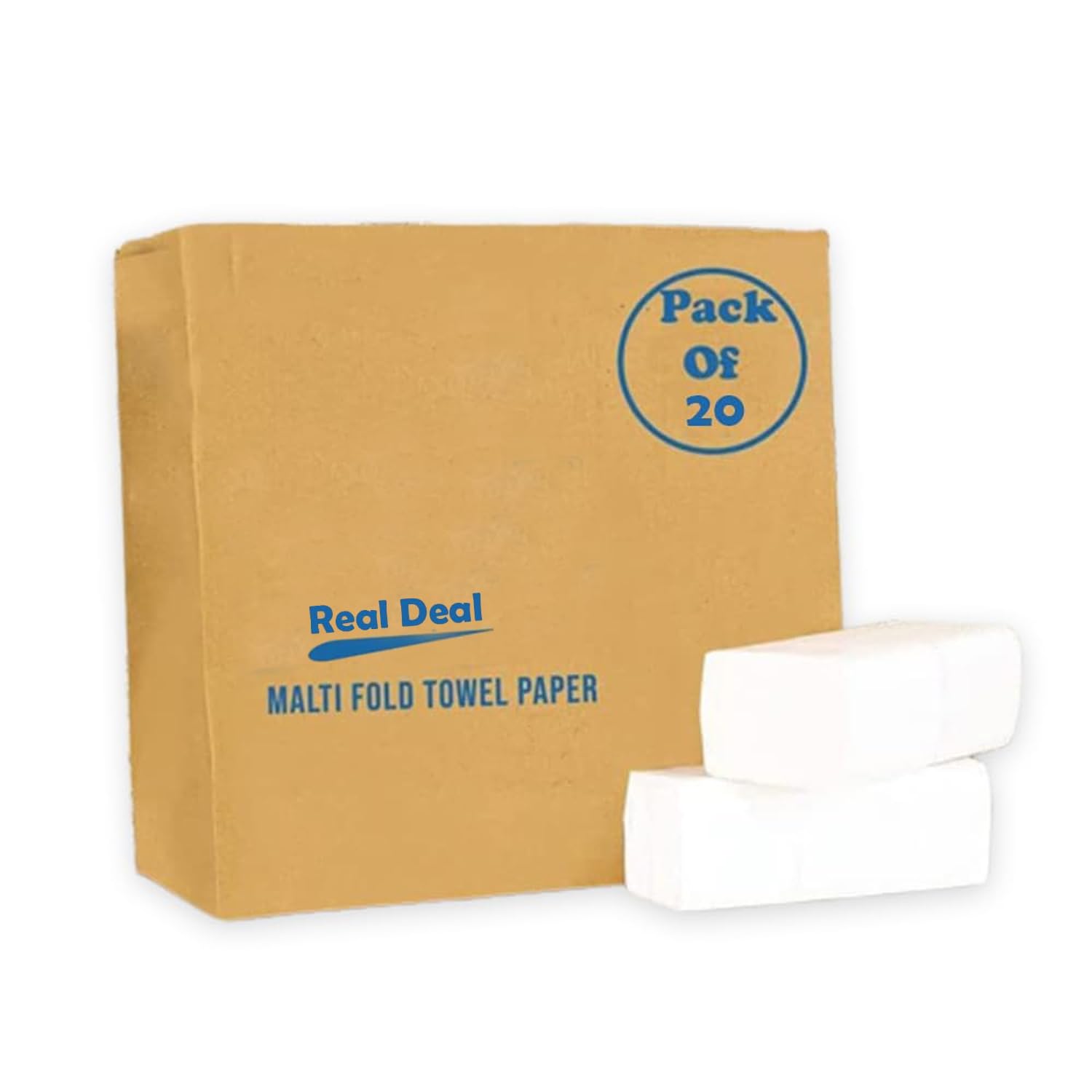 Real Deal | High Absorbent 3000 Sheets | Pack of 20 M Fold Tissue Paper | White Folded Towel Sheets 22.3 X 20.4 cm | 34 Gsm | Pure White (B0DB27NLRV) Amazon Price History, Amazon Price Tracker