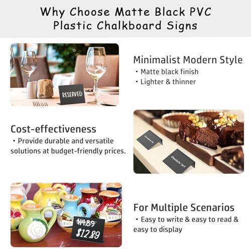 pigpotparty 12 pcs food labels for party buffet wcleaning spray 434x334 mini chalkboard signs for food display table place cards - name tags- small chalk board signs w 2 markers