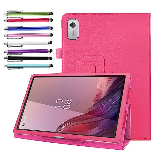 elitegadget Case for Nook 9' Lenovo Tablet/Lenovo Tab M9 (TB-310FU) - Lightweight Folio Stand Cover PU Leather Case for Lenovo Tab M9 9 Inch Display 2024/2023 + 1 Random Stylus (Pink)