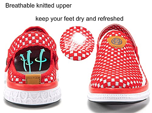 Zuseris Women's Men's Garden Clogs Garden Shoes Summer Slippers With Arch Support Home House Shoes Outdoor Indoor Mules Red #TOP2