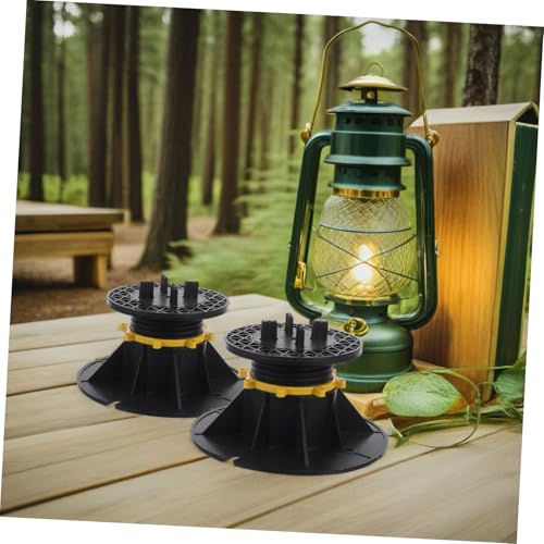 Support de sol extérieur WOONEKY réglable noir pour terrasse et dalles - 7