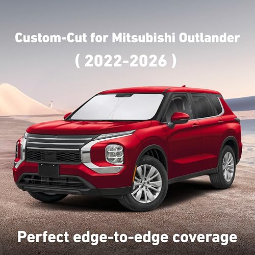 Image of EcoNour Windshield Sunshade Compatible for Mitsubishi Outlander 2022-2024 2025 2026, Sun Visor for Front Windshield & Window Sun Shade Cover, UV Heat Blocker & Protector, Car Accessories