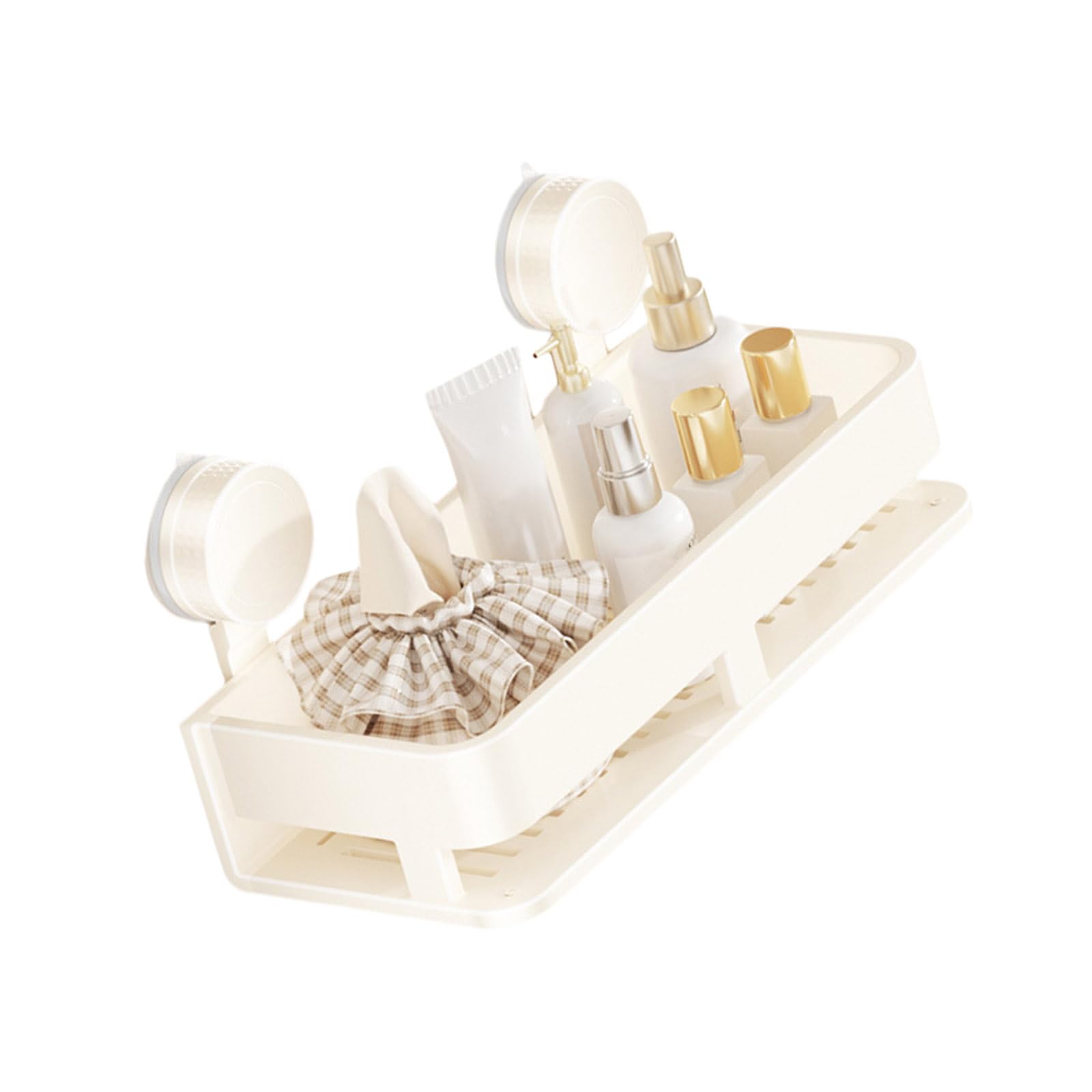 ZBIianxer Space Saving Shower Organiser Waterproof Bathroom Shelf Heavy Duty Suction Cups for Shampoo Soap Storage Space Saving Shower Rack
