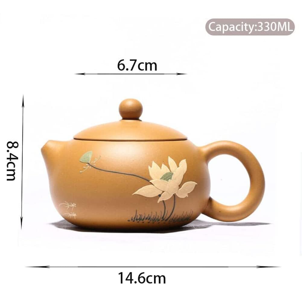 Set da tè Cinese Gongfu, teiera Portatile da 330 ml, teiere Viola, Sezione Minerale Grezzo, Fango Xishi, teiera, bollitore per la casa con Loto