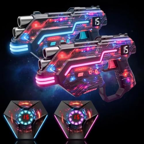 Laser Tag Guns Set of 2: LED Vest Setting | Dynamic Barrel | Fun Ideas Age 8+ Year Old Toys | Lazer Game Teen Boys & Girls Outdoor Activity | Gift for Kids, Teens & Adults