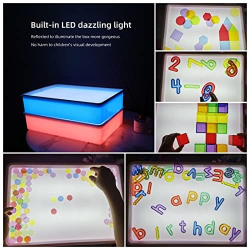 Yichushisu Light Box for Kids | Light Table Toys | Light Up Sensory Table | Light Table Manipulatives | Kids Light Table | Sand Painting Kit | 16