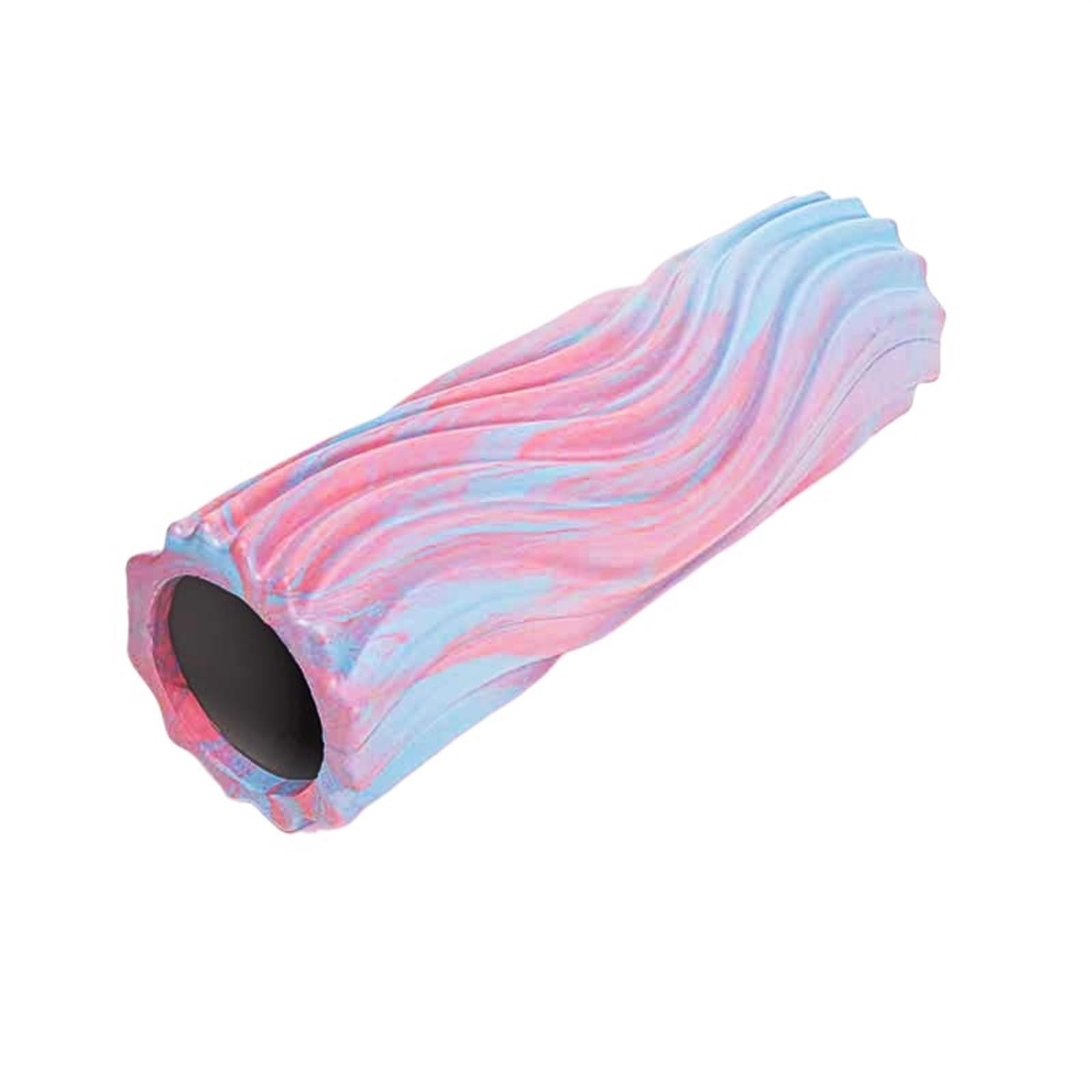 Rullo di Schiuma Esercizio di Yoga Massaggio Muscolare del Corpo Rilassamento Iridescente Onda Sfumata Colonna di Yoga Attrezzatura for Il Fitness a casa Foam Roller(45cm Pink Blue)