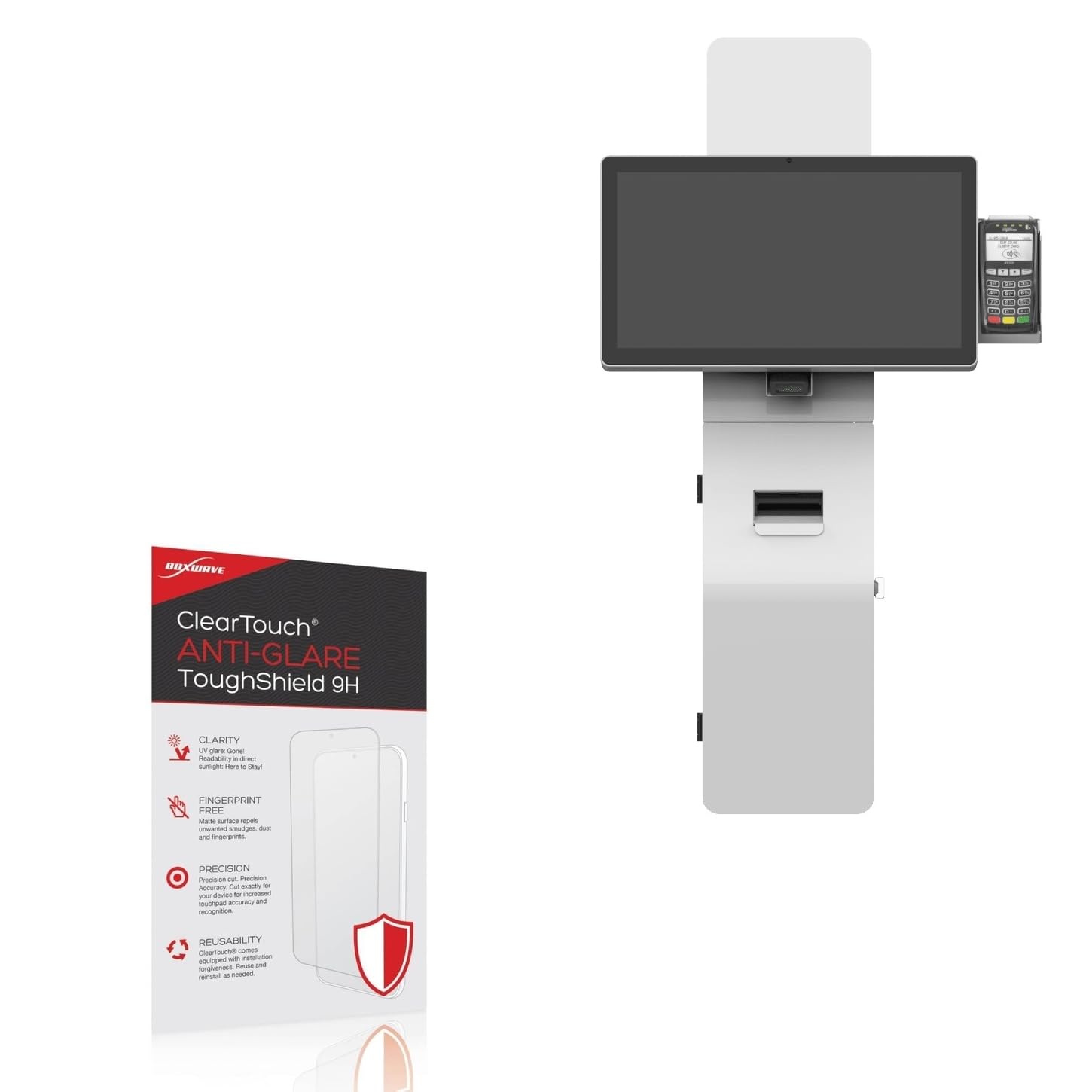 BoxWave Screen Protector Compatible With Olea Kiosks Austin Wall-Mounted (22 in) - ClearTouch Anti-Glare ToughShield 9H (2-Pack), Anti-Glare 9H Tough Flexible Film Screen Protector