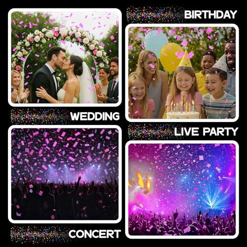 Image of Ultimate Confetti, Pink Biodegradable Confetti - Rectangular Fluttering Tissue Paper Confetti for Cannon and Launcher use - Best for Gender Reveal, Parties, Concerts and Weddings - 20 lb, 320 oz
