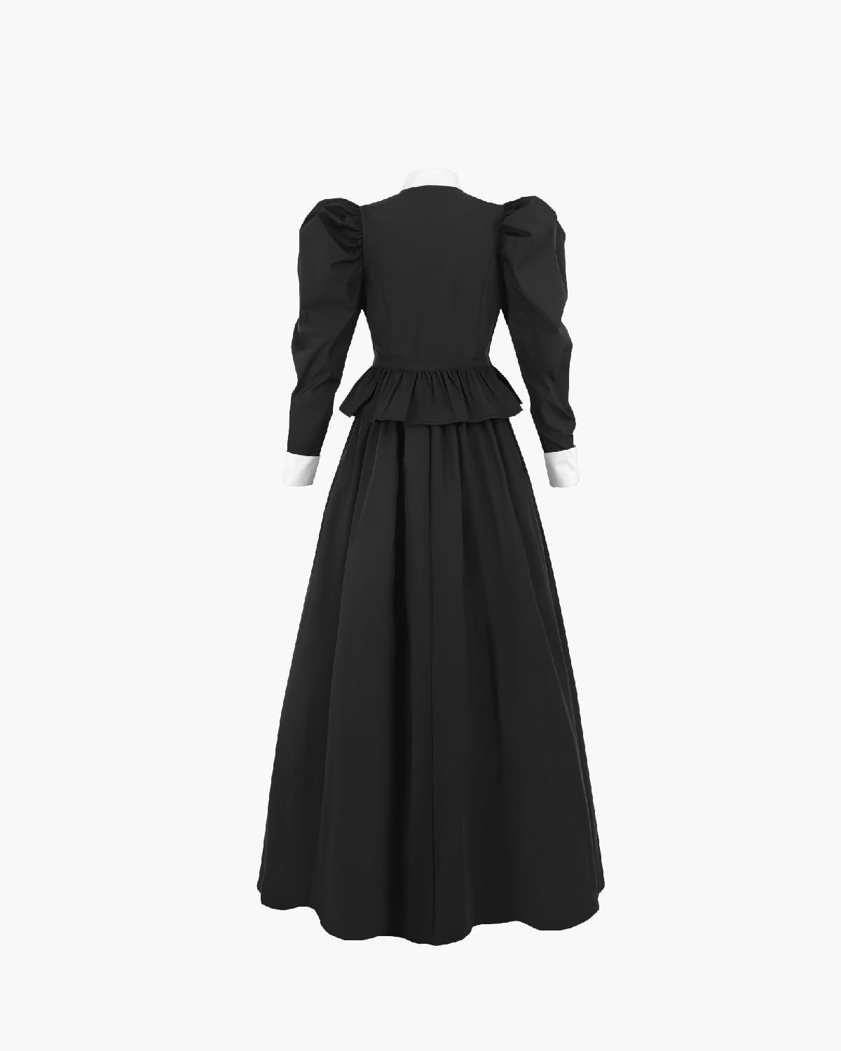 CR ROLECOS Abito Vittoriano Nero Donne 2 Pezzi Abiti 19 secolo Gotico Ball Dress Costume Edoardiano