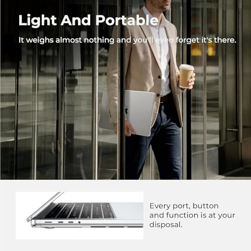 Image of EooCoo Case Compatible with MacBook Pro 16 Inch M4 M3 M2 M1 2025 2024-2021 Release A3403 A3186 A2485 A2780 A2991, [All Corner Protection] Clear Hard Case, Crystal Clear, Pack Of 1