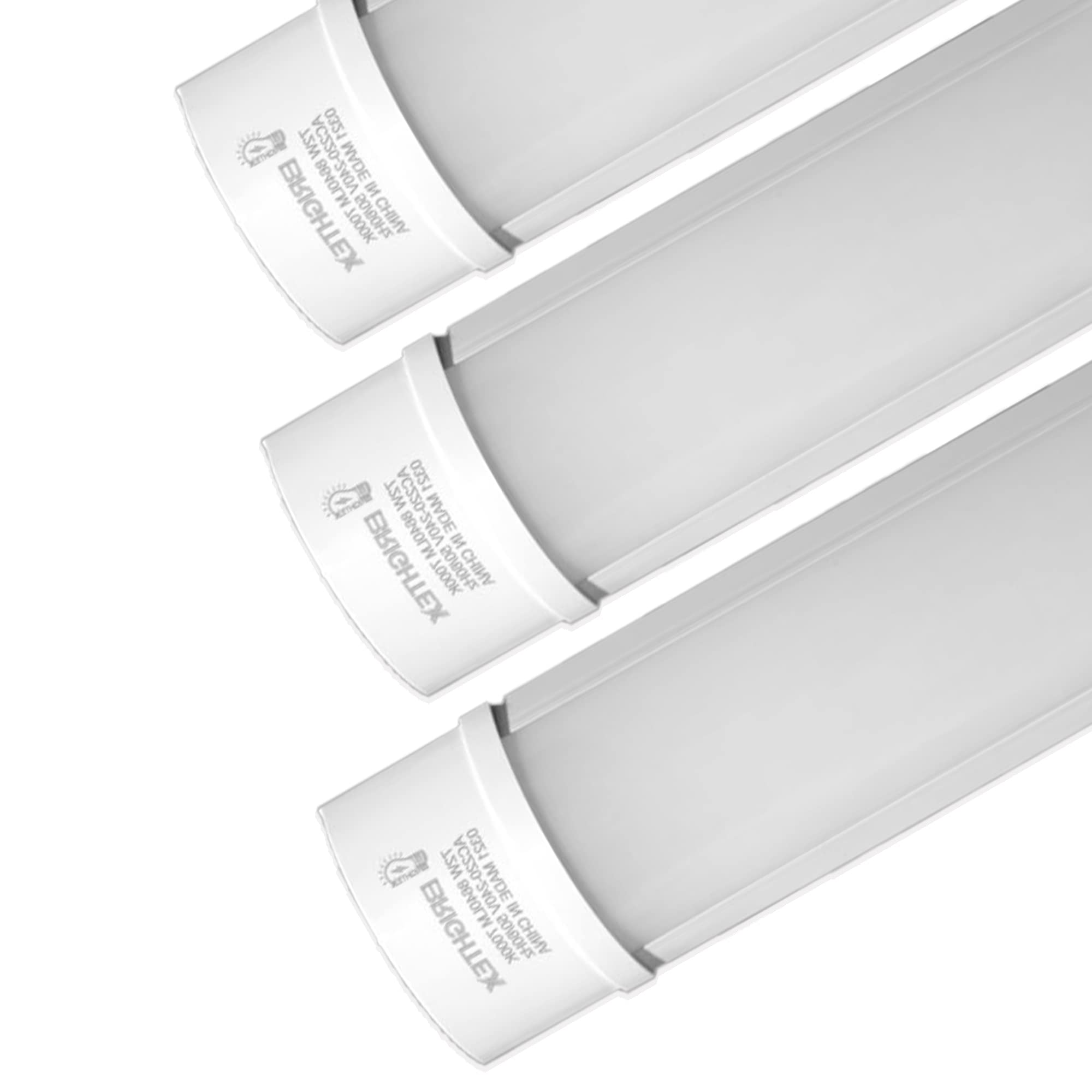 Pack of 3 LED Batten Lights, 72W 6FT, 8640 Lumens, Cool Daylight (6500K), Non-Flickering Slimline Ceiling Strip Light, 180CM Linear Tube for Garage, Office, Home & Commercial Use