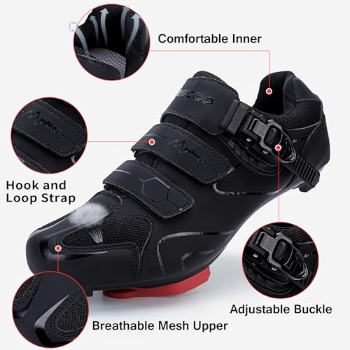 Image of Unisex Cycling Shoes Compatible with pelaton Indoor Road Bike Riding Shoes for Men and Women Delta Cleats Clip Outdoor Pedal