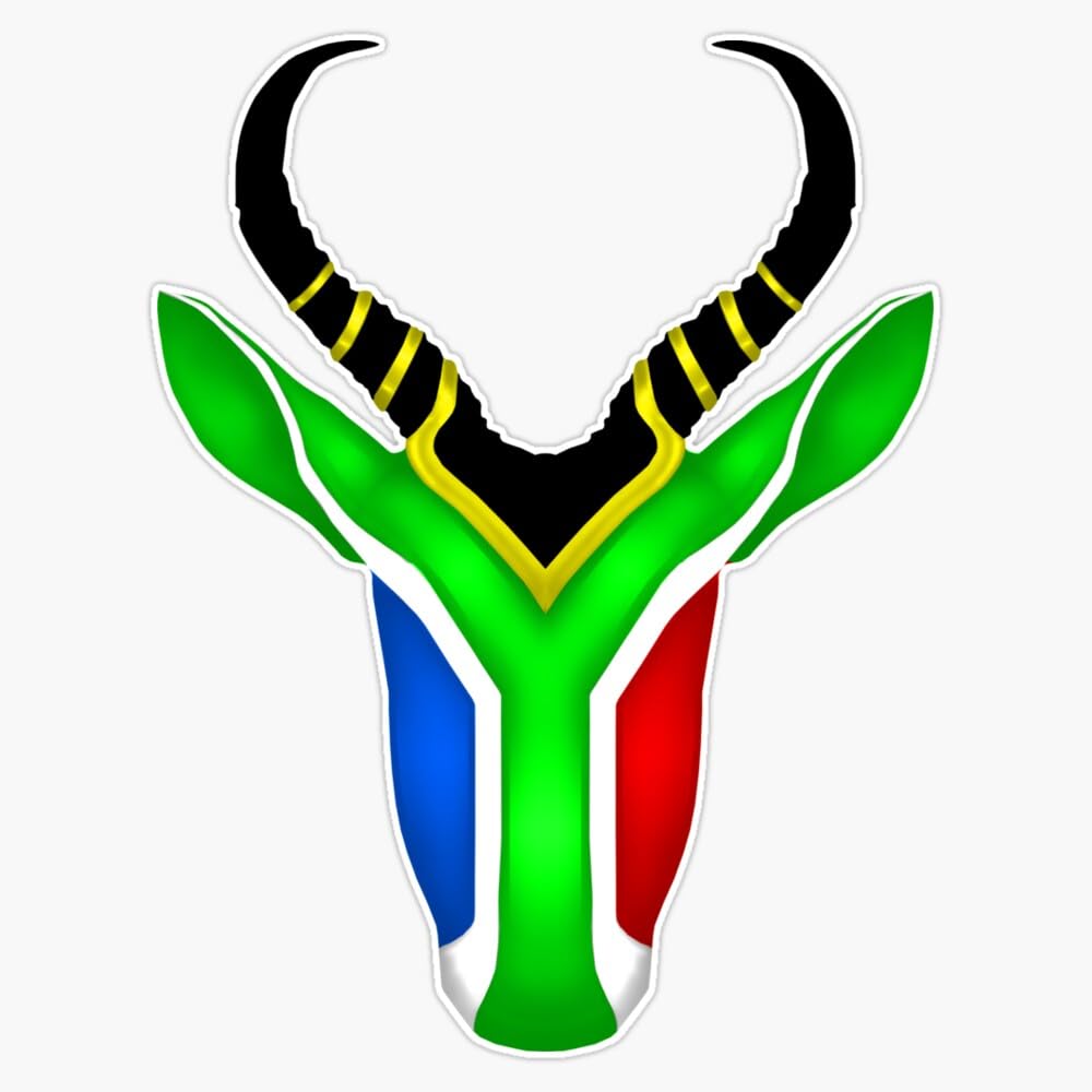 South Africa Springbok 2 Sticker Vinyl Decal Bumper Sticker 5"