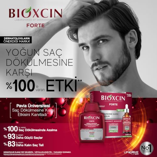 BIOXCIN Forte Shampoo gegen Haarausfall 300 ml – Pflanzliches Shampoo für dünnes und kraftloses Haar, stärkt die Haarstruktur und unterstützt kräftigeres Haar, mit BioComplex B11