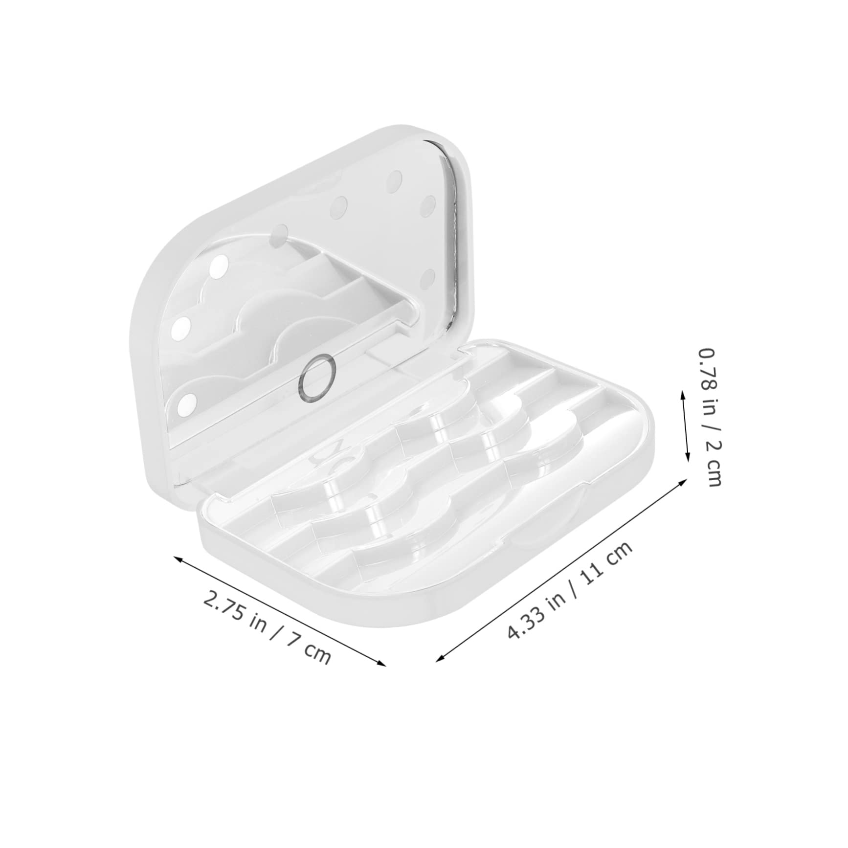 Housoutil 3 Pièces boîte de rangement pour les cils valises de voyage palette de maquillage pince à épiler recourbe-cils étui à organisateur de vide portable Miroiter