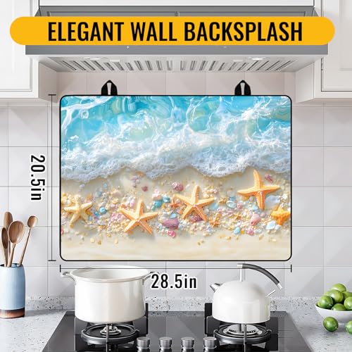 Image of Stove Top Cover for Electric Stove,Glass Stove Top Cover, Heat Resistant Glass Cooktop Cover, Stovetop Protector, Kitchen Decor, Dish Drying Mats Cover for Ceramic Washer Top 28.5x20.5 inch